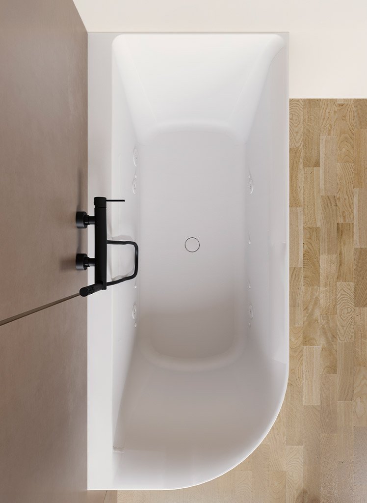 Vasca da bagno idromassaggio angolare 180x80 cm Milano Colacril Vasca da bagno idromassaggio angolare 180x80 cm Milano Colacril