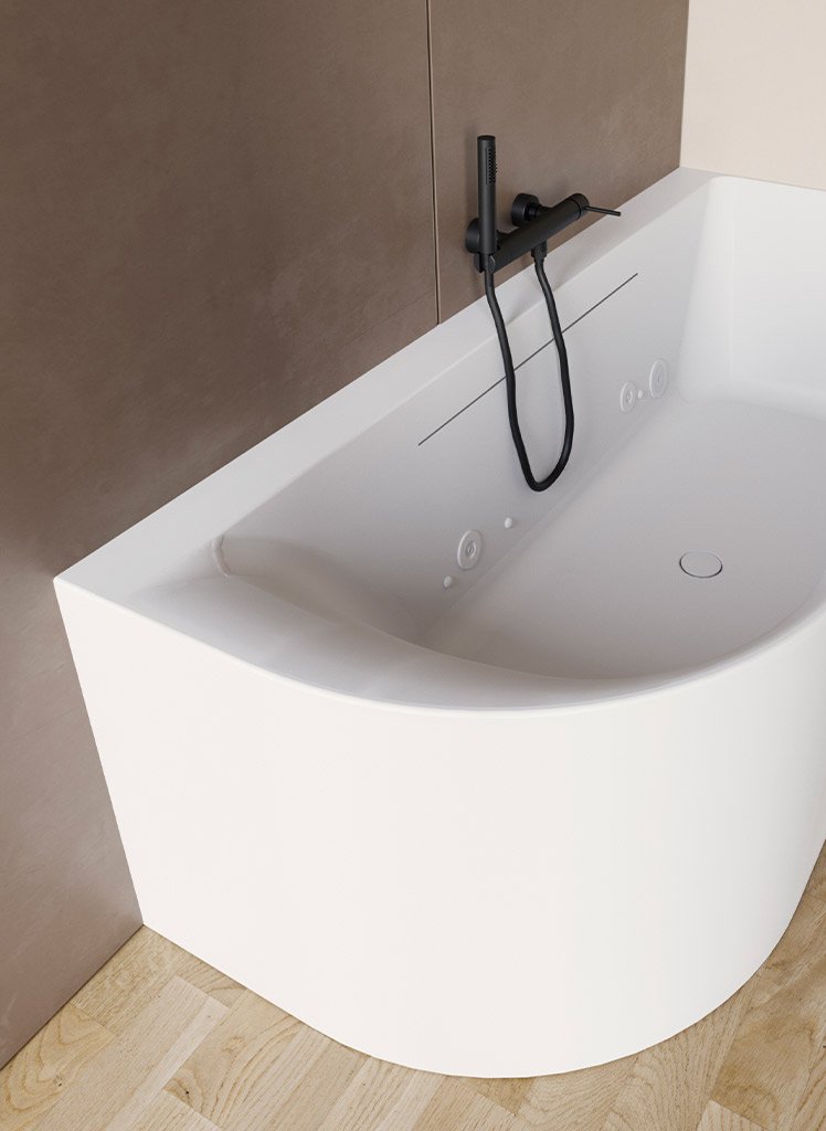 Vasca da bagno idromassaggio angolare 180x80 cm Milano Colacril Vasca da bagno idromassaggio angolare 180x80 cm Milano Colacril