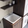 Mobile lavatoio lavanderia con lavabo in ceramica e colonna porta asciugatrice e lavatrice Smart Top 1 Colavene