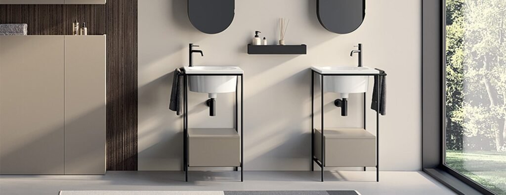 Collezione 20.26 Colavene per un bagno dal design contemporaneo Collezione 20.26 Colavene: mobile bagno con lavabo in ceramica e cassetto per arredo bagno moderno – Tuttidea