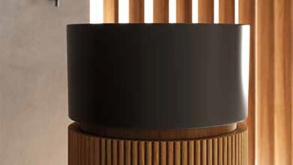 Mobile Bagno Freestanding Core Galassia legno Noce Cannettato e Lavabo in Ceramica Mobile Bagno Freestanding Core Galassia legno Noce Cannettato e Lavabo in Ceramica